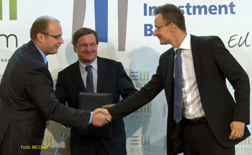 Az Eximbank az Európai Beruházási Bankkal (EIB) kötött 200 millió euró összegű hitelkeret megállapodást